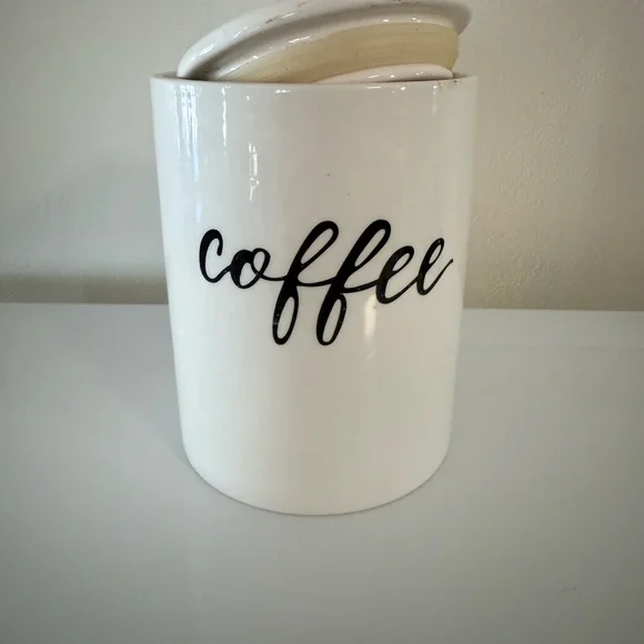White Coffee Container - Picture 2 of 4